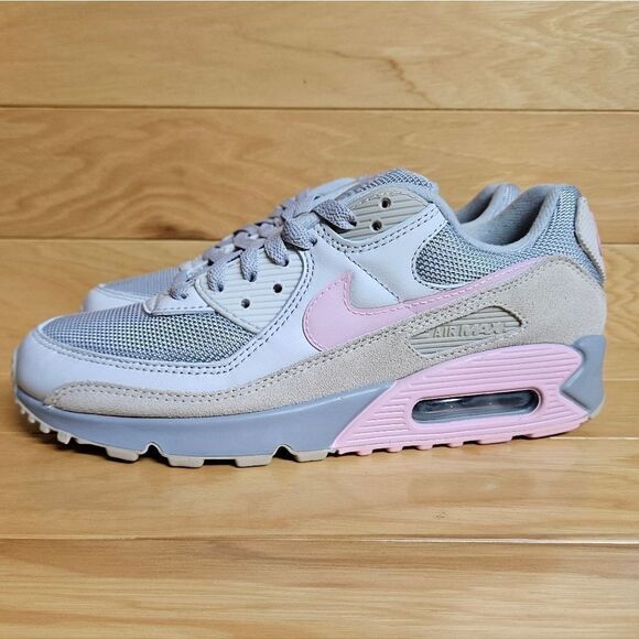 Nike Air Max 90 Vast Grey Pink Wolf Grey Mens Shoe Sneaker CW7483-001 - Picture 6 of 11